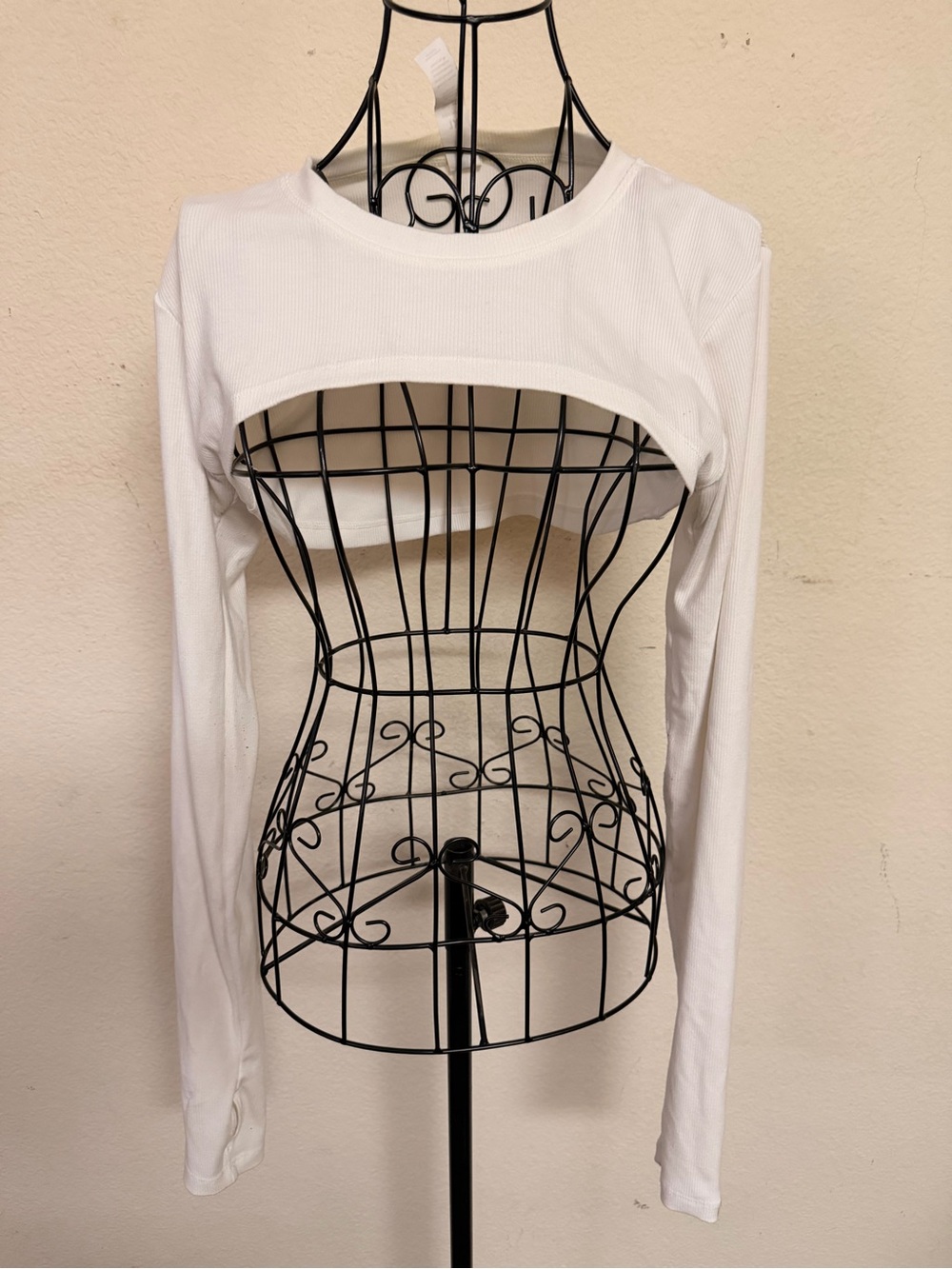 POPFLEX White Long-Sleeve Crop Shrug